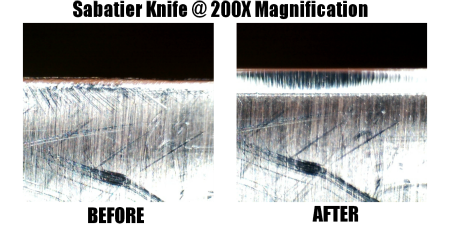 Sabatier knife sharpening